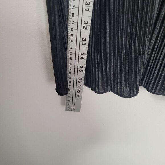 Arula black pleated v neck long sleeve witchy casual dress size x (10-12) - Picture 8 of 9